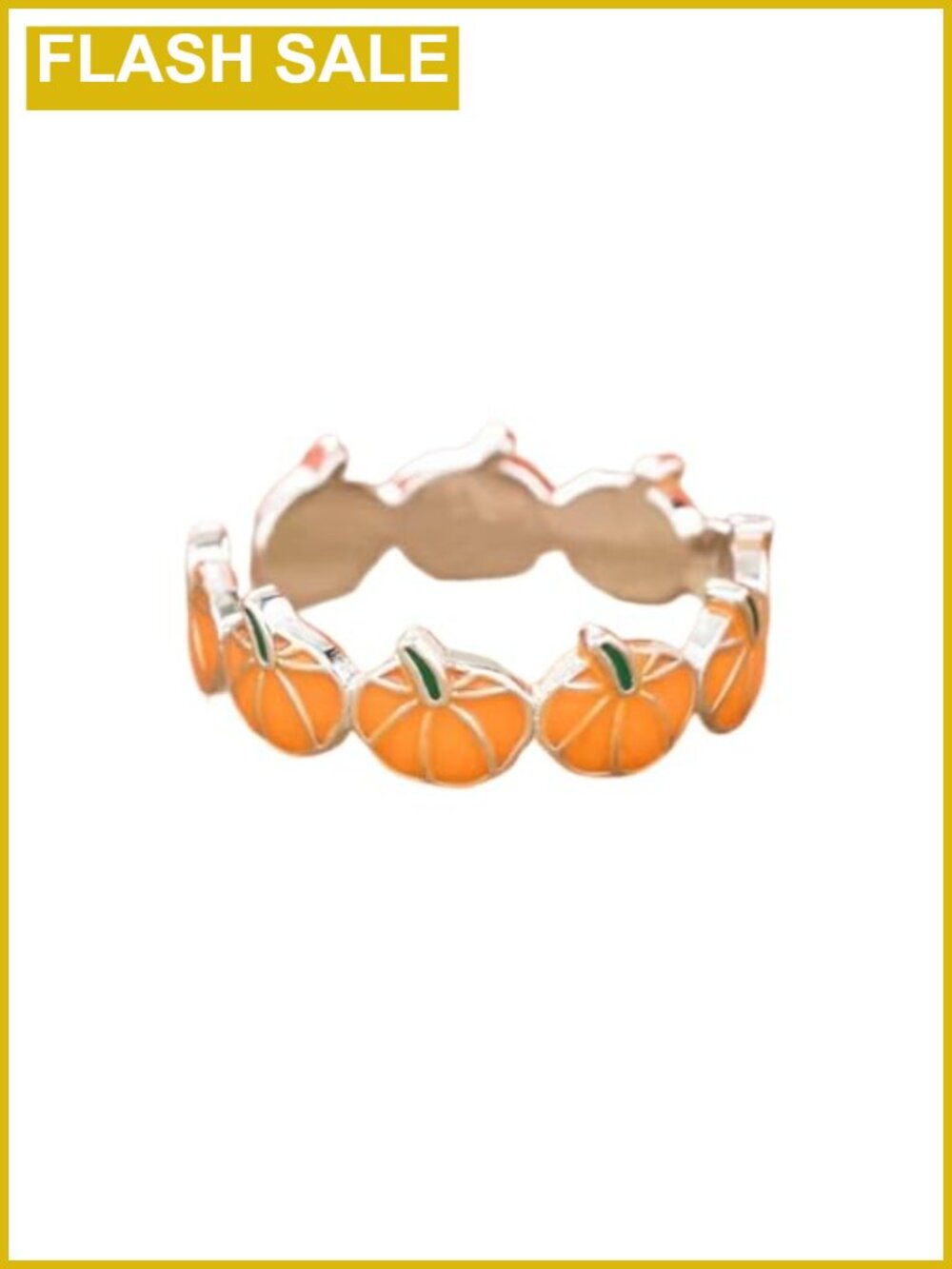Silver Plated Pumpkin Statement Ring Adjustable Open Wrap